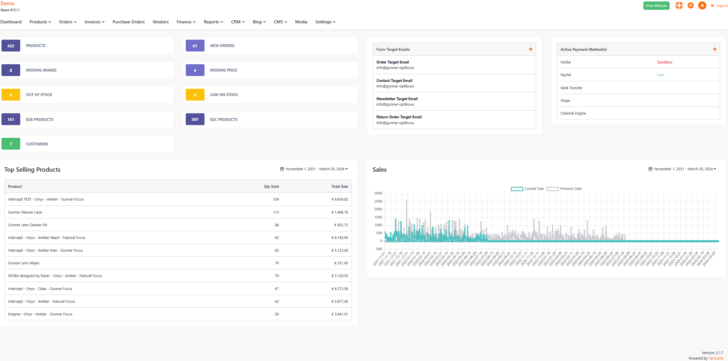 Monitor company KPIs through customizable reporting and visual analytic dashboards.